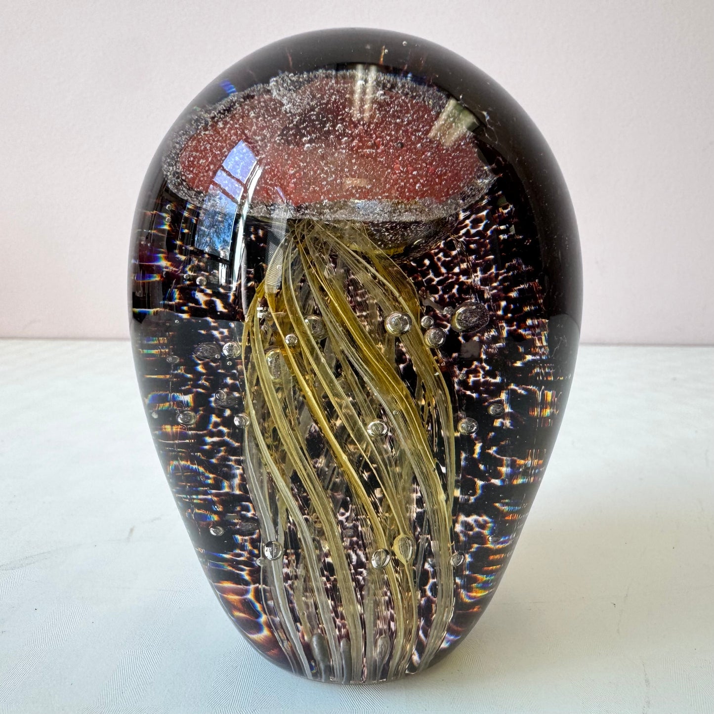 Vintage Glass Jellyfish Paperweight
