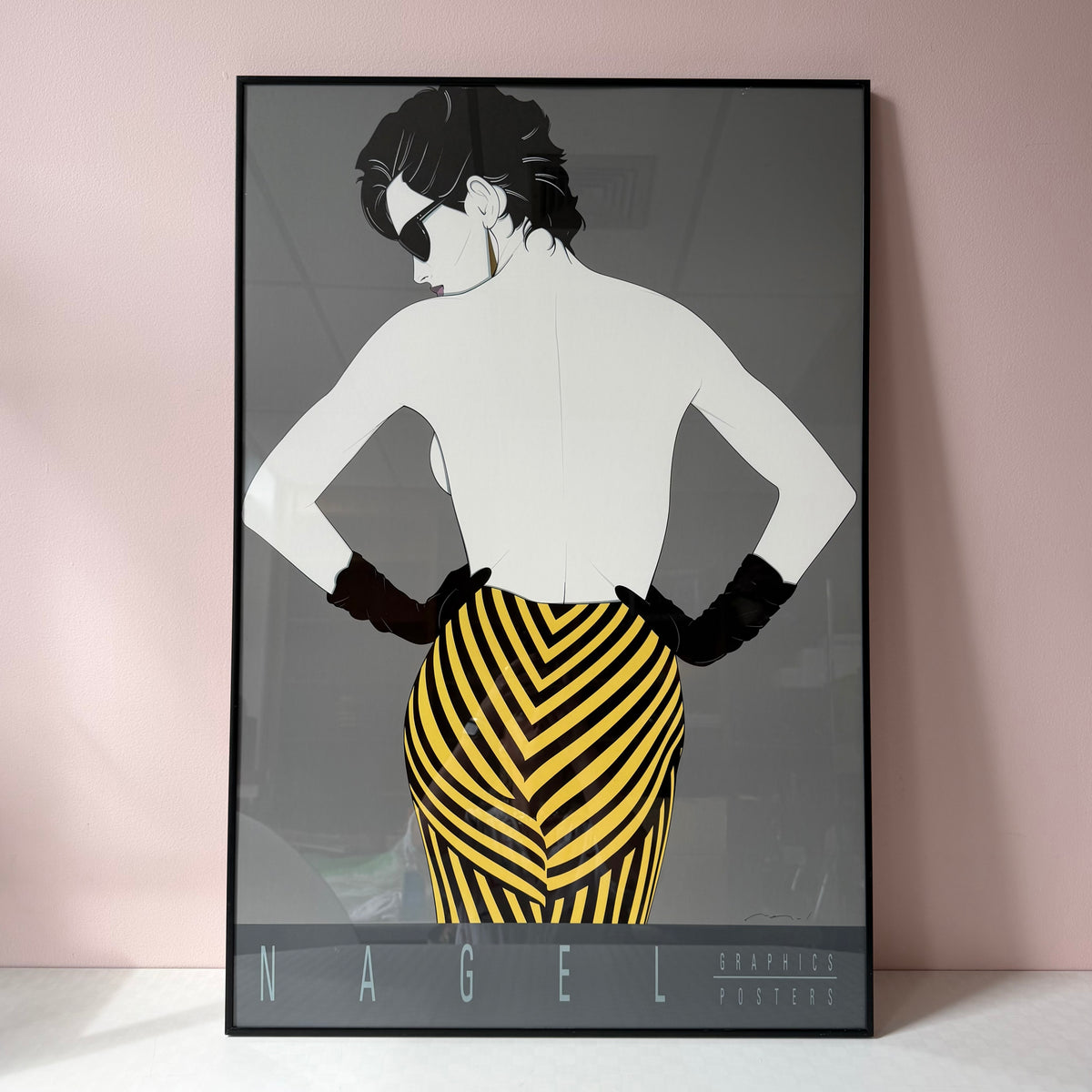 Vintage Framed "Untitled #103" Serigraph Print by Patrick Nagel