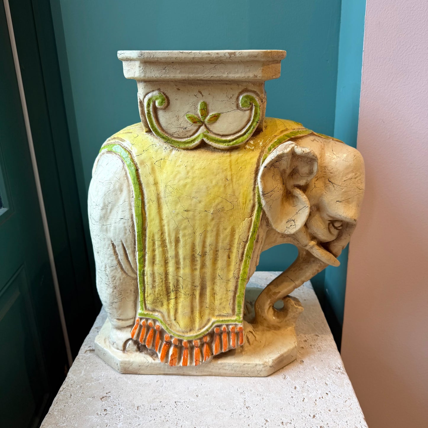 Vintage Elephant Plant Stand Side/Accent Table