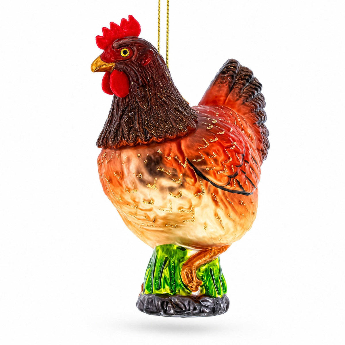 Glass Chicken Ornament