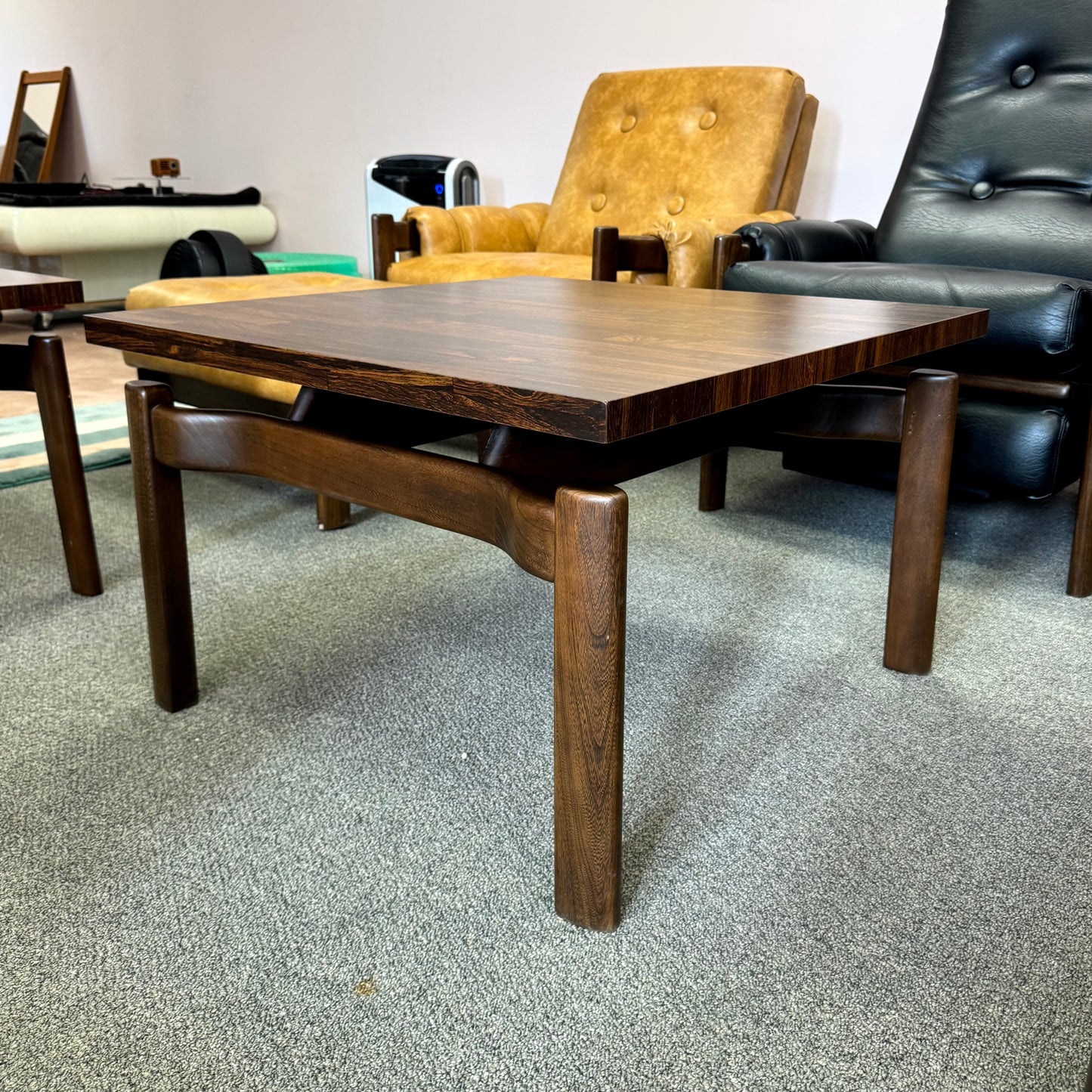 Mid Century Modern Jens Risom Style Walnut and Laminate Floating Coffee/Side Table