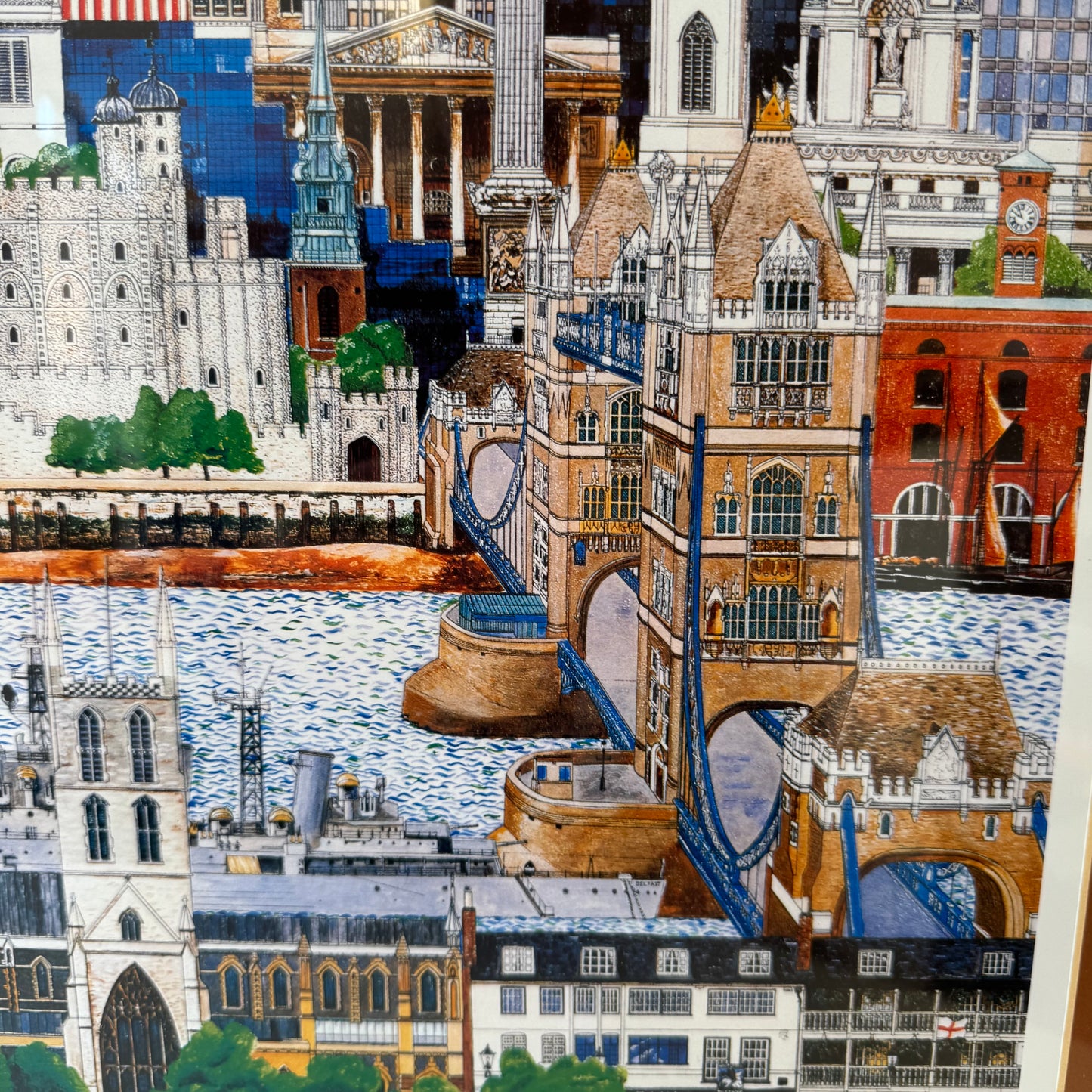 Vintage Framed 1989 "London" Poster by Christopher Rogers