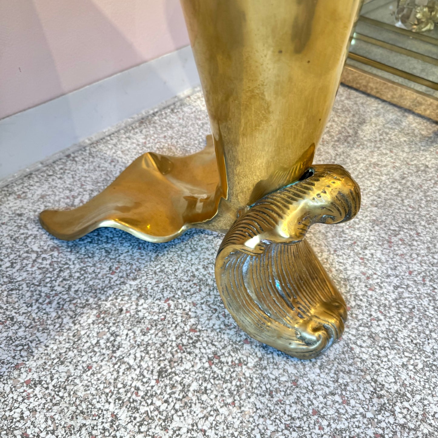 Extra Large Vintage Brass Dolphin Statue