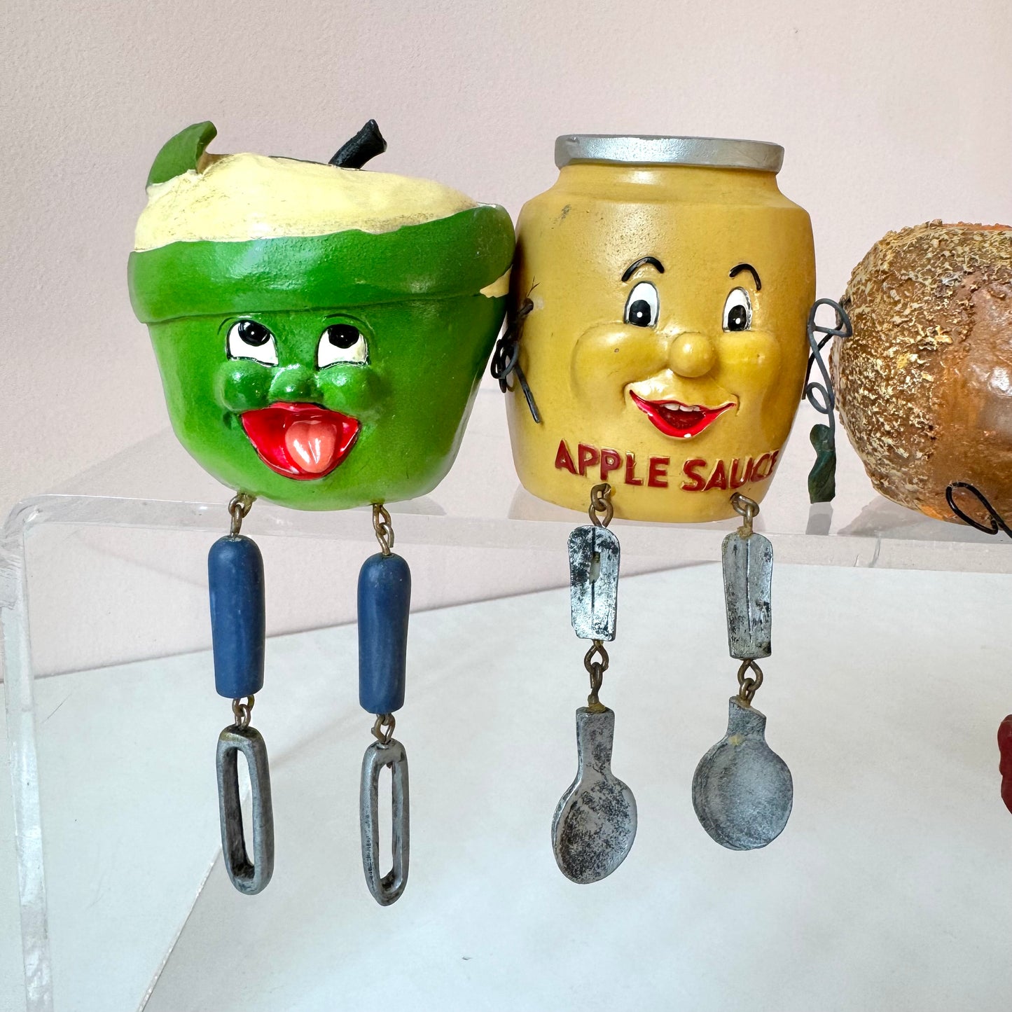 Vintage Set of 4 Apple Themed Shelf Sitters