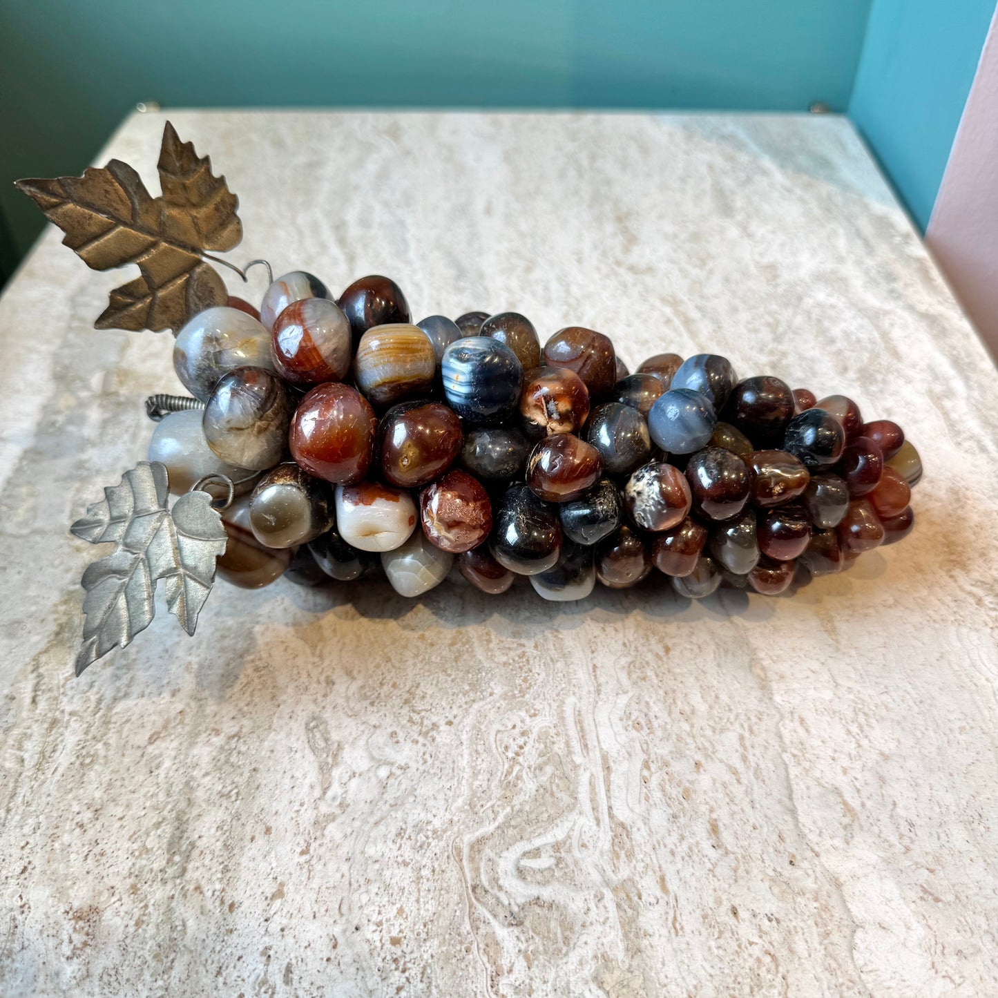 Mid Century Quartz Stone Marble Bunch of Grapes