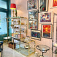 1980's DIA Brass and Glass Sliding Etagere