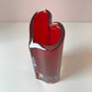 Vintage Crystal Red Heart Vase by Movado