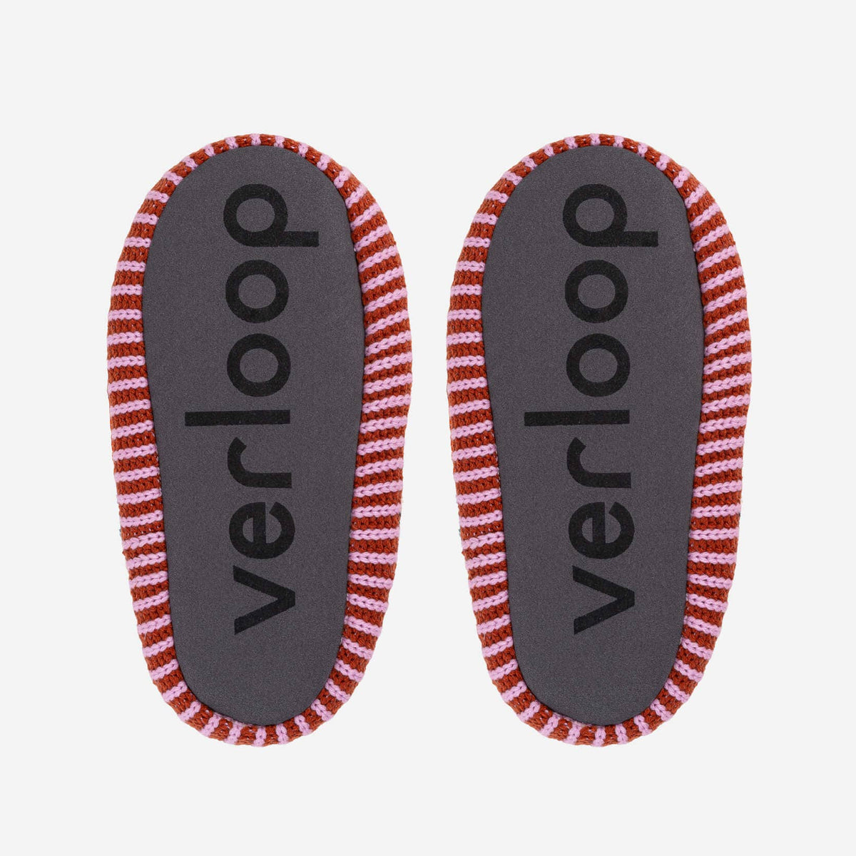 Mosaic Slide Slippers by Verloop Knits: Rust Lilac