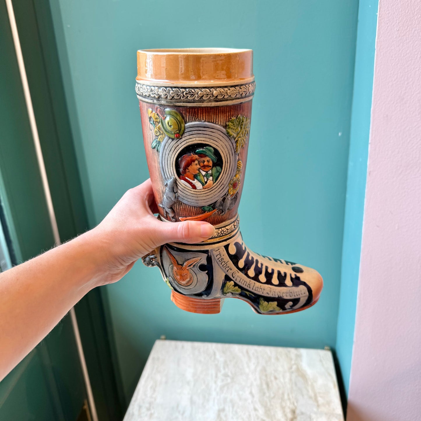 Vintage German Beer Boot Stein/Vase