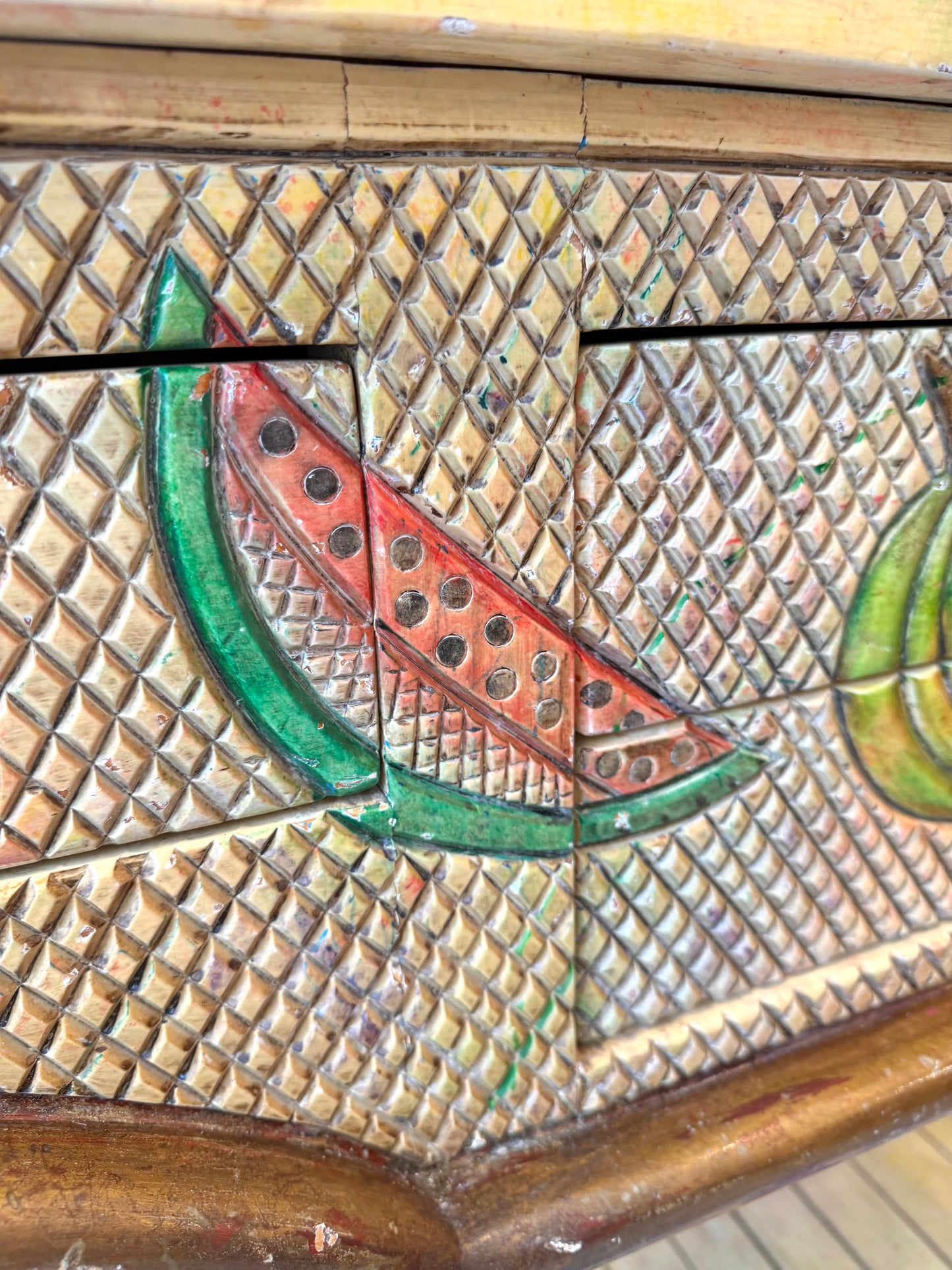Vintage Hand Crafted Mexican Console and Mirror Set by Diseños Caaesa