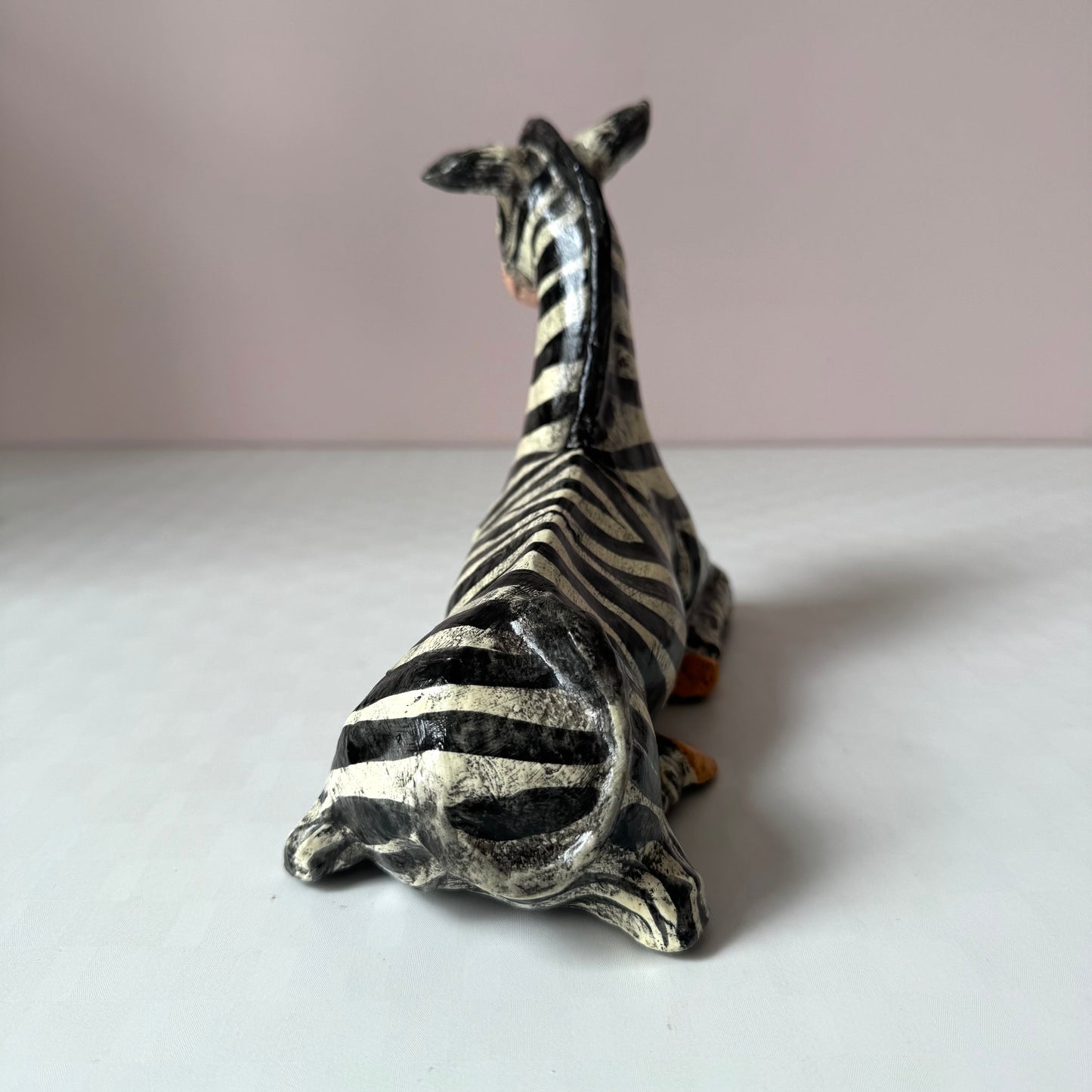 Vintage Paper Mache Zebra Statue