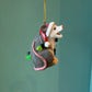 Screaming Opossum Wrapped in Lights Ornament