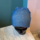 Simple Rib Knit Beanie: Cobalt Sand