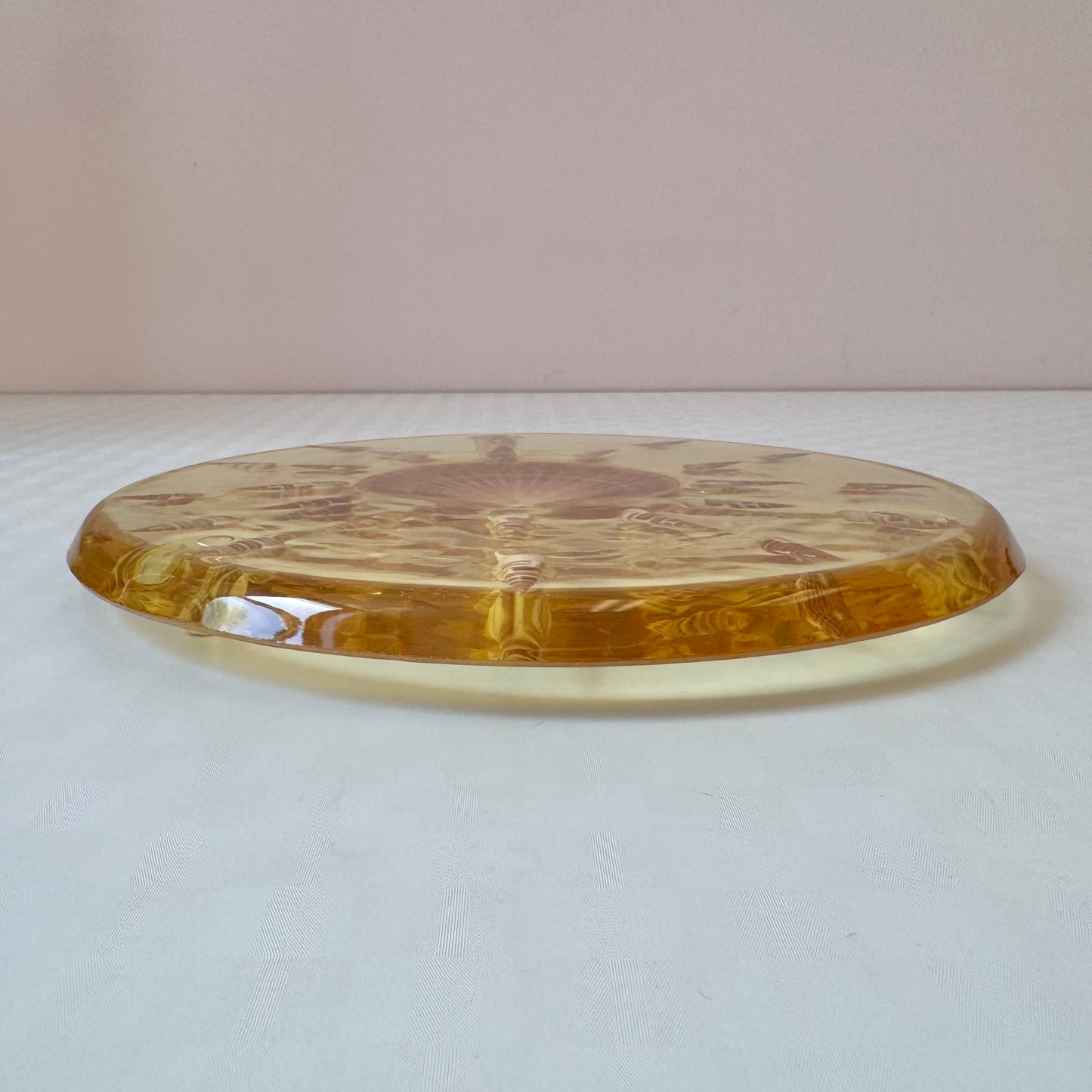Vintage Lucite Seashell Trivet Dish by Capricia Creations