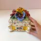 Vintage Italian Capodimonte Porcelain Floral Trinket Box