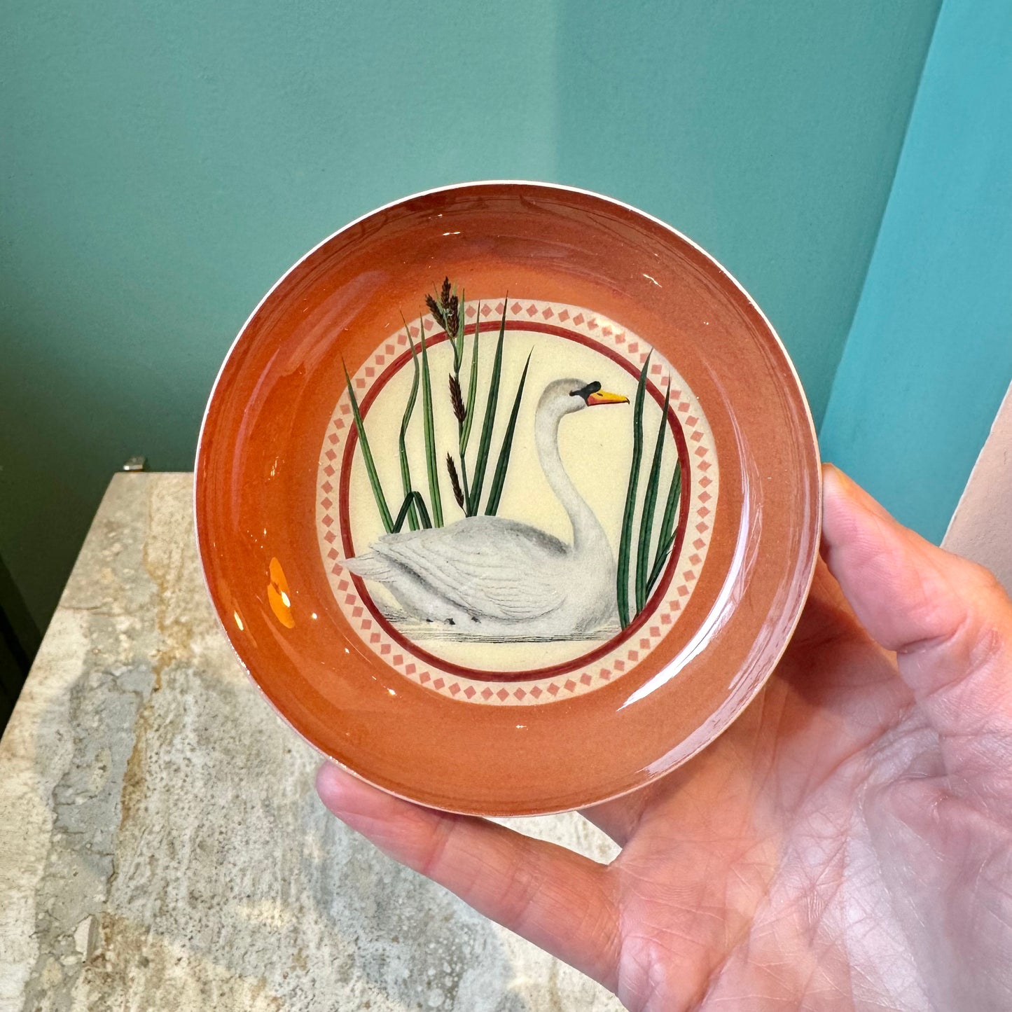 Swan Enamel Catchall/Ring Dish by Roomytown London