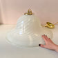 Vintage Large White Murano Glass Pendant Chandelier