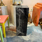 Vintage Square Black and White Faux Marble Pedestal 30”