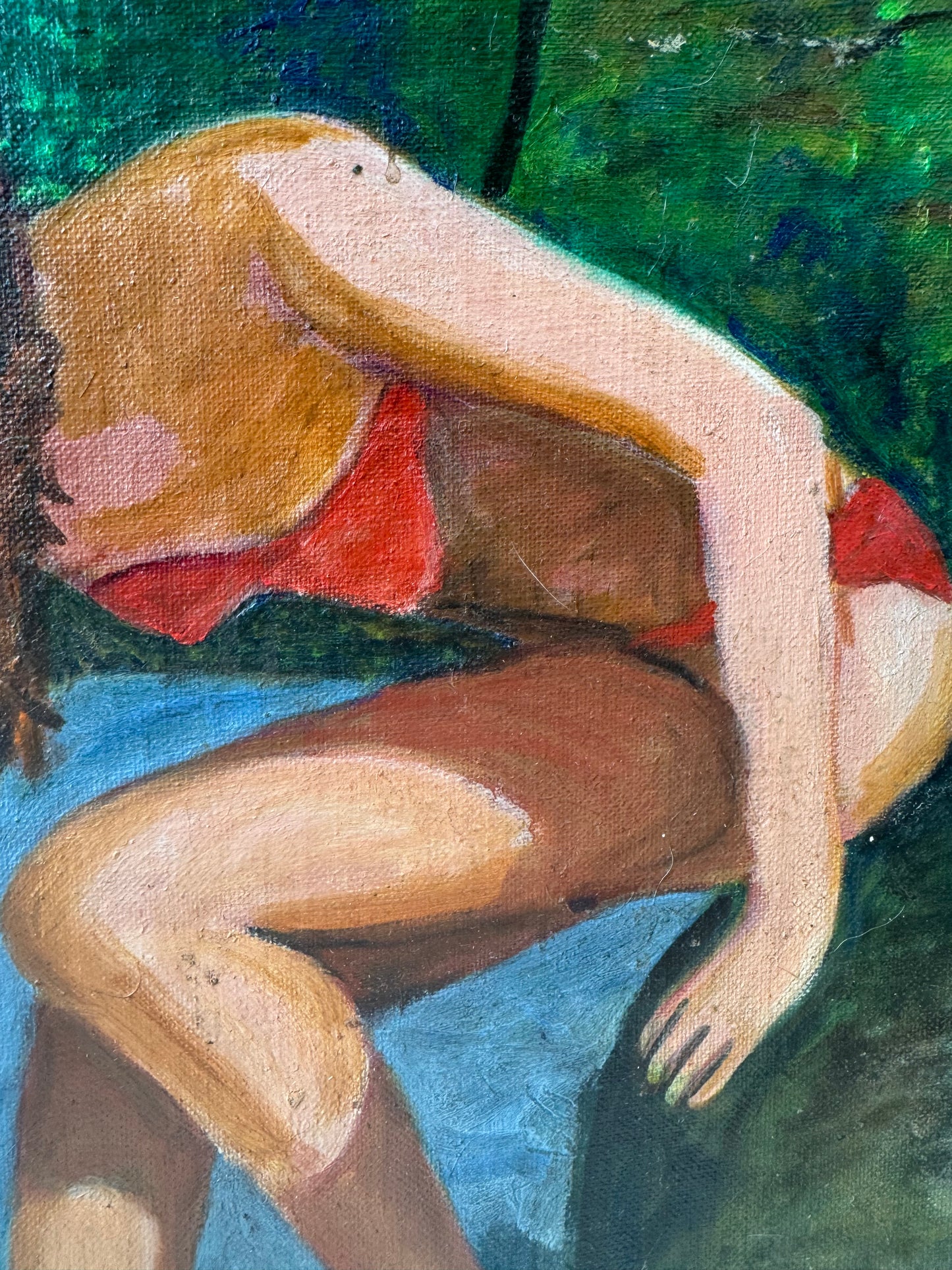Vintage Original Framed “Bather” Artwork