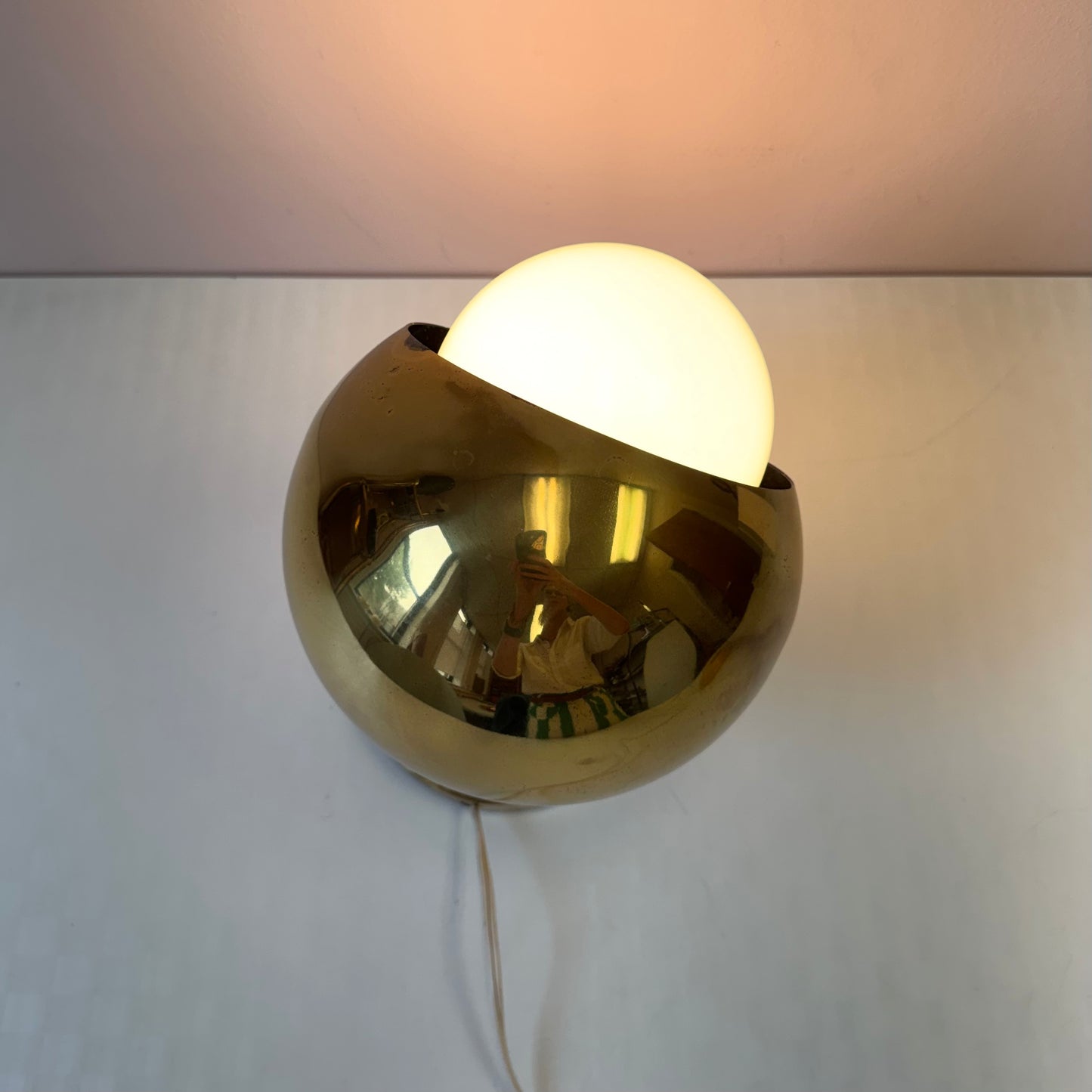 Vintage Brass Space Age Eyeball Lamp