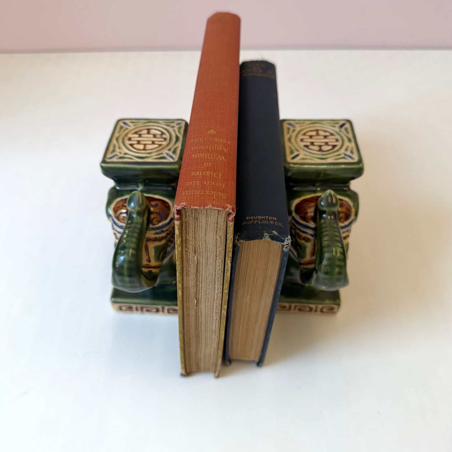 Vintage Chinoiserie Elephant Bookends