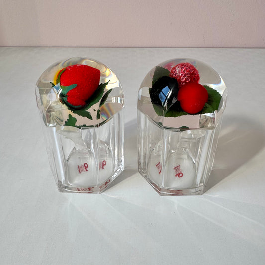 Vintage Set of 2 Lucite Berry Jars with Spoons by CL Designs Germany