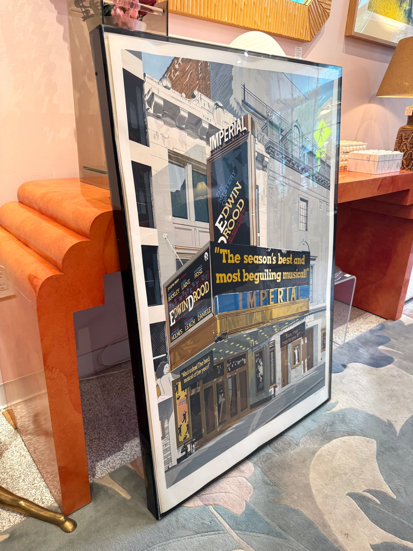 Vintage Signed Limited Edition Screenprint Titled "Imperial Theater - Edwin Drood" by Charles Ford