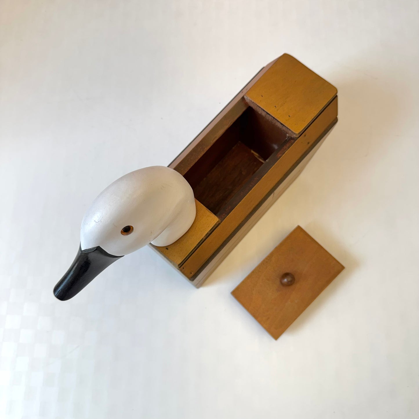 Vintage Wooden Goose Storage Box/Bookend