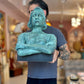 Vintage Painted Terracotta Woman Bust Sculpture