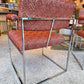 Vintage Set of 4 Milo Baughman '1188' Chrome and Orange Wool Dining Chairs
