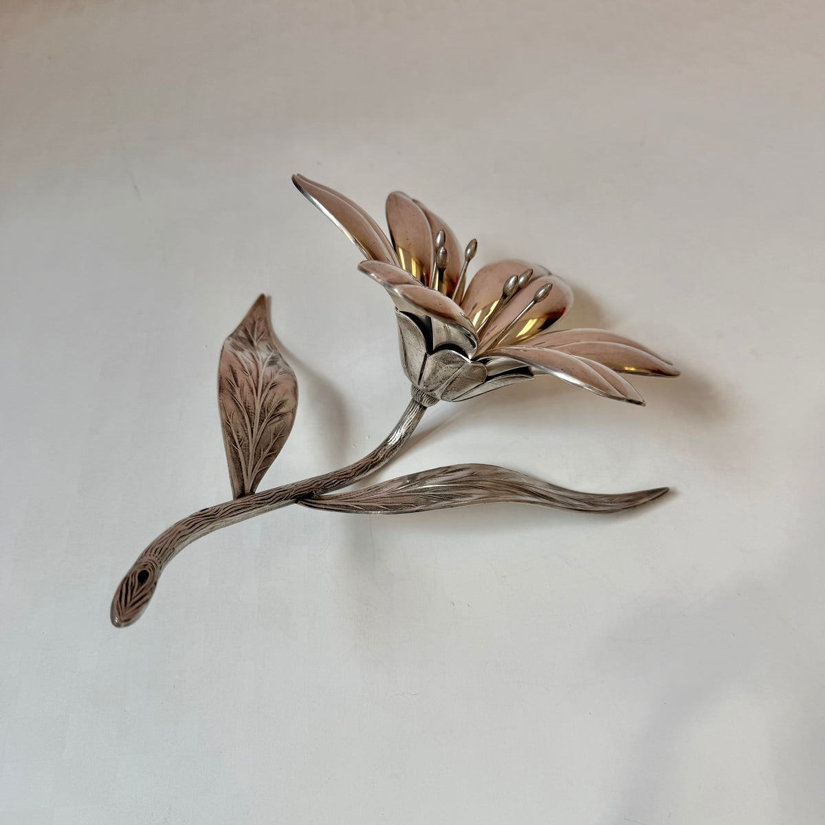 Vintage Silver-Plated Flower with Individual Petal Ashtray/Dishes by PLAME Spain