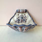 Vintage Ceramic Shell with Floral Decal Wall Pocket