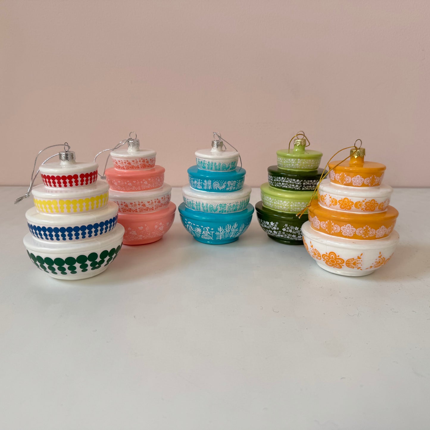 Vintage Inspired Pyrex Mixing Bowls Ornament