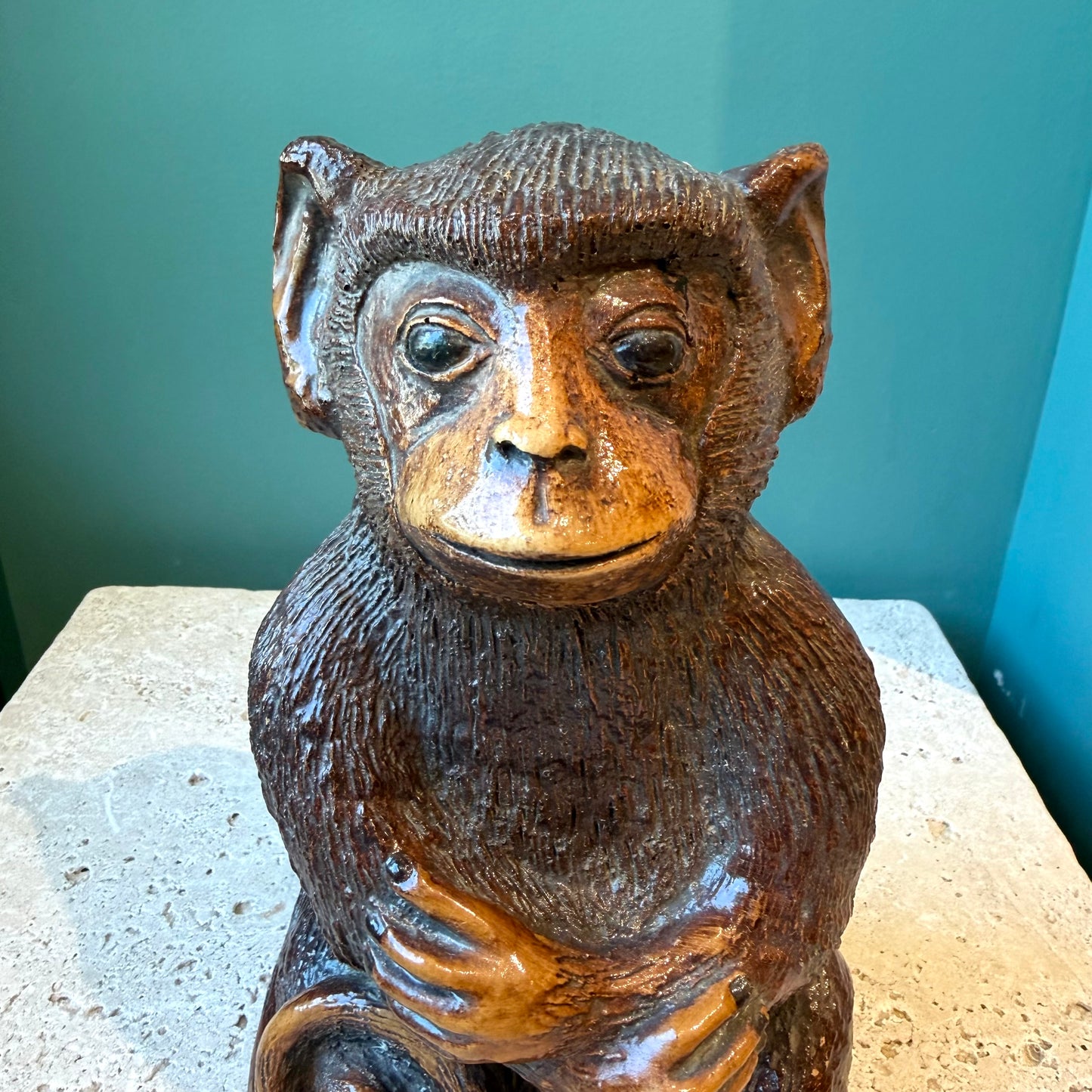 Vintage Mid-Century Resin Monkey Statue