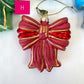 Sparkling Satin Bow Glass Ornament