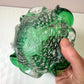 Vintage Green and Silver Leaf Murano Glass Bowl