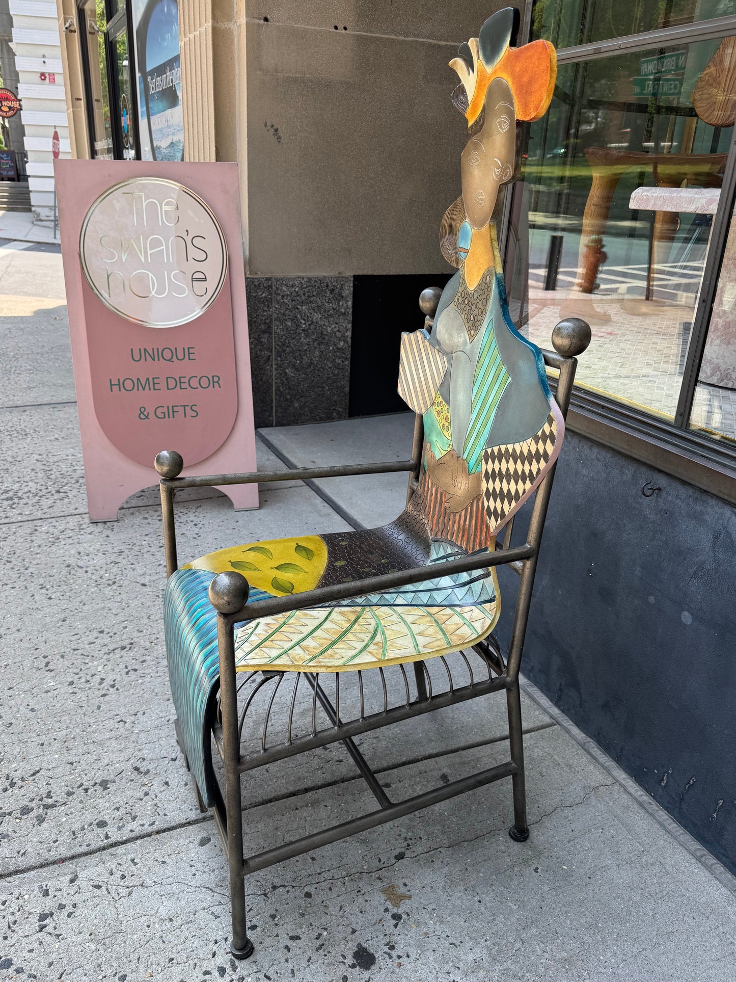 Vintage Hand Crafted Bentwood and Metal Picasso Chair by OLF