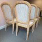 Vintage Regency Serge Roche Style Faux Bois Dining Chairs - Set of 6