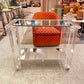Charles Hollis Jones Style 1980’s Lucite and Mirror 2 Tier Rolling Bar Cart