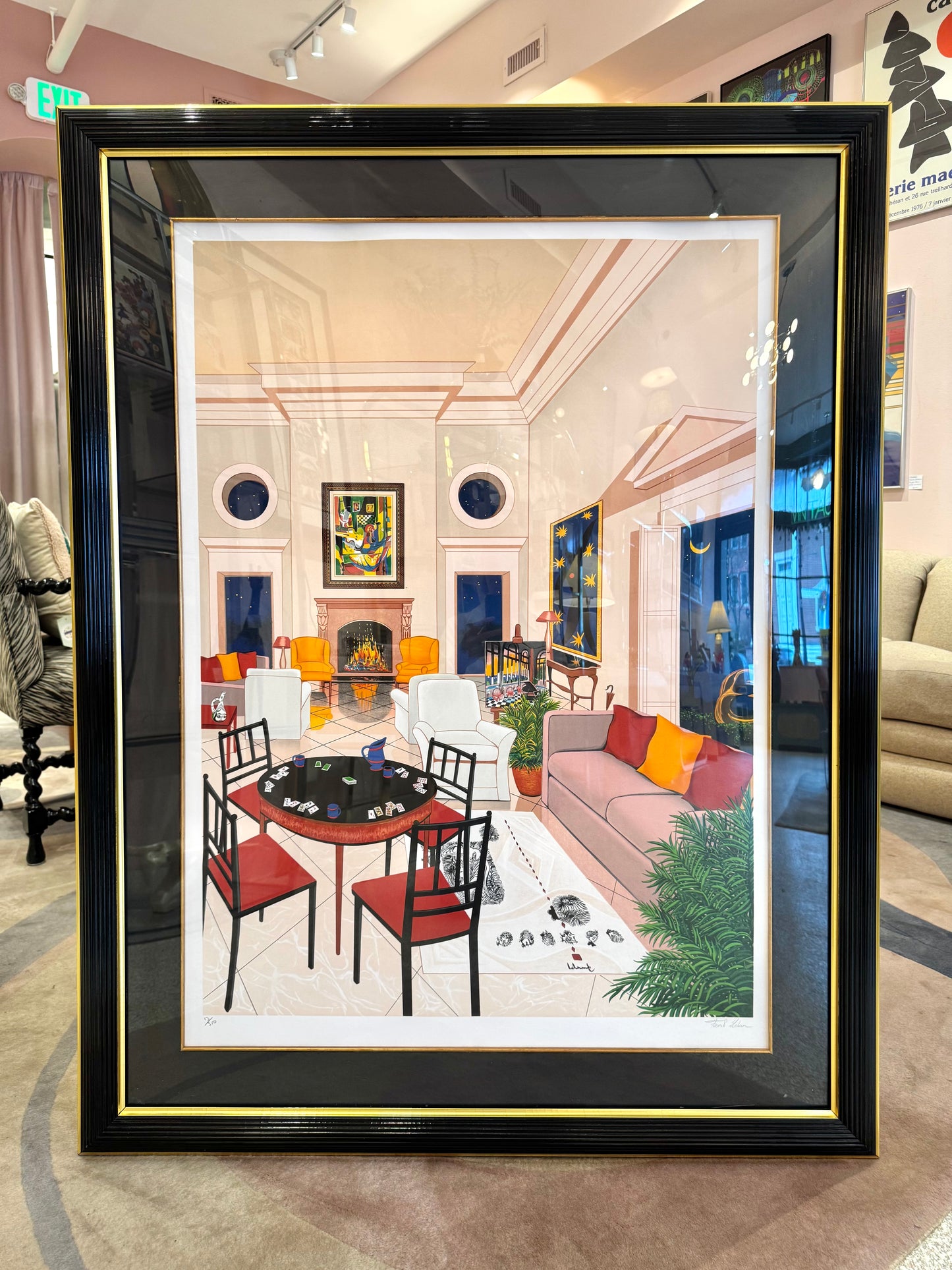 Vintage Limited Edition Signed Lithograph Titled "Le Salon Matisse" by Fanch (Francois Ledan)