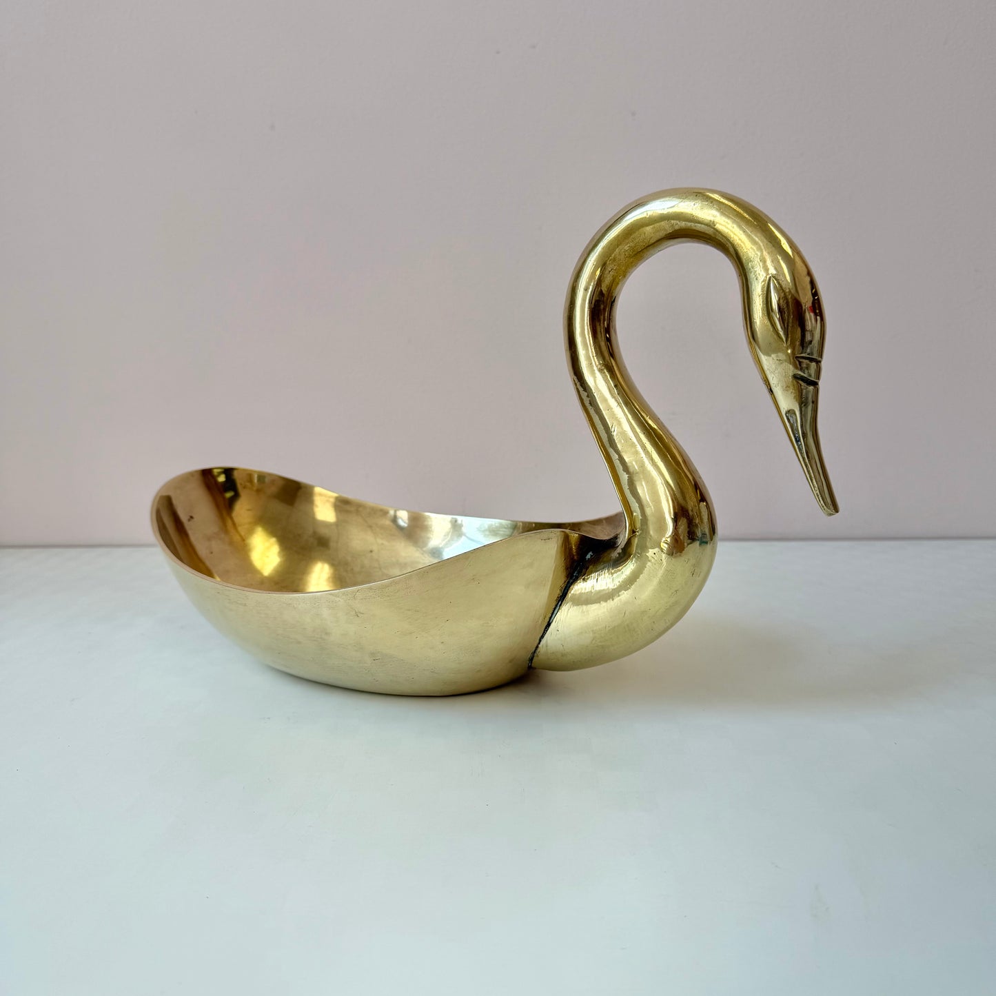 Vintage Art Deco Style Brass Swan Bowl