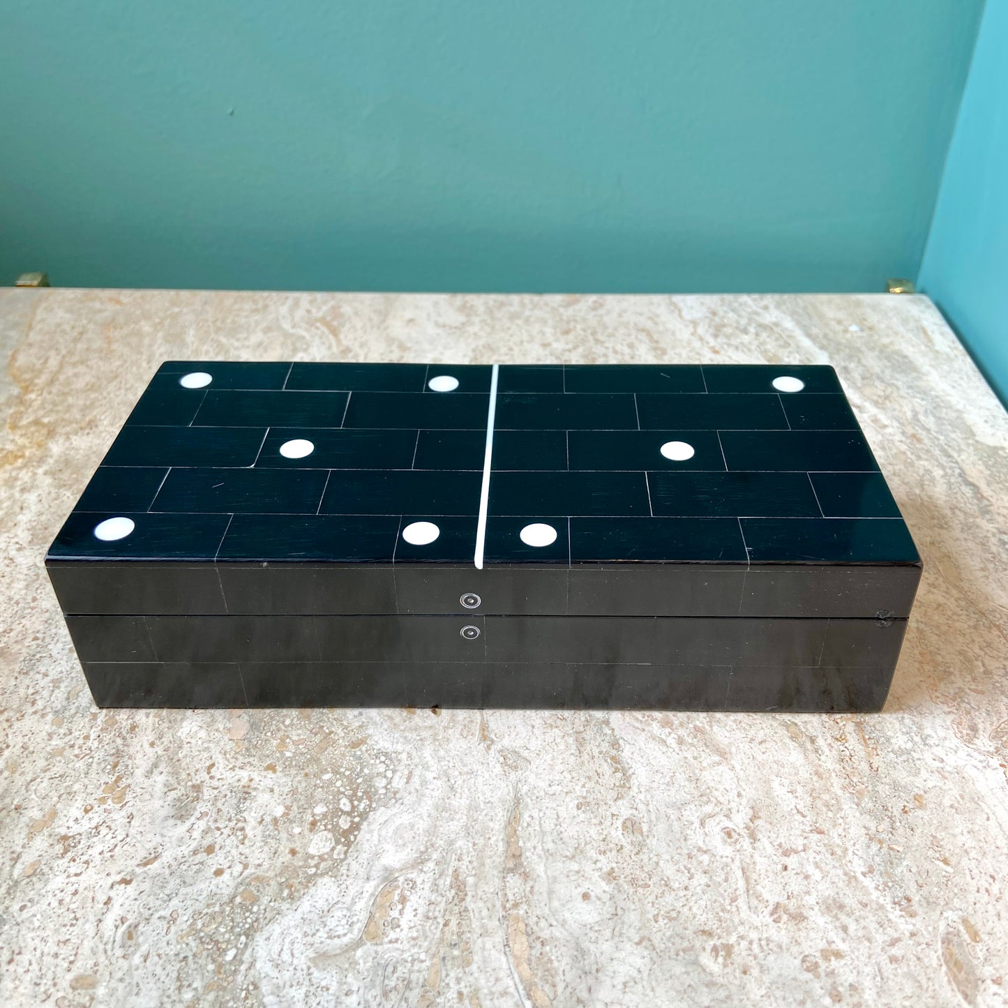 Black Resin Domino Box