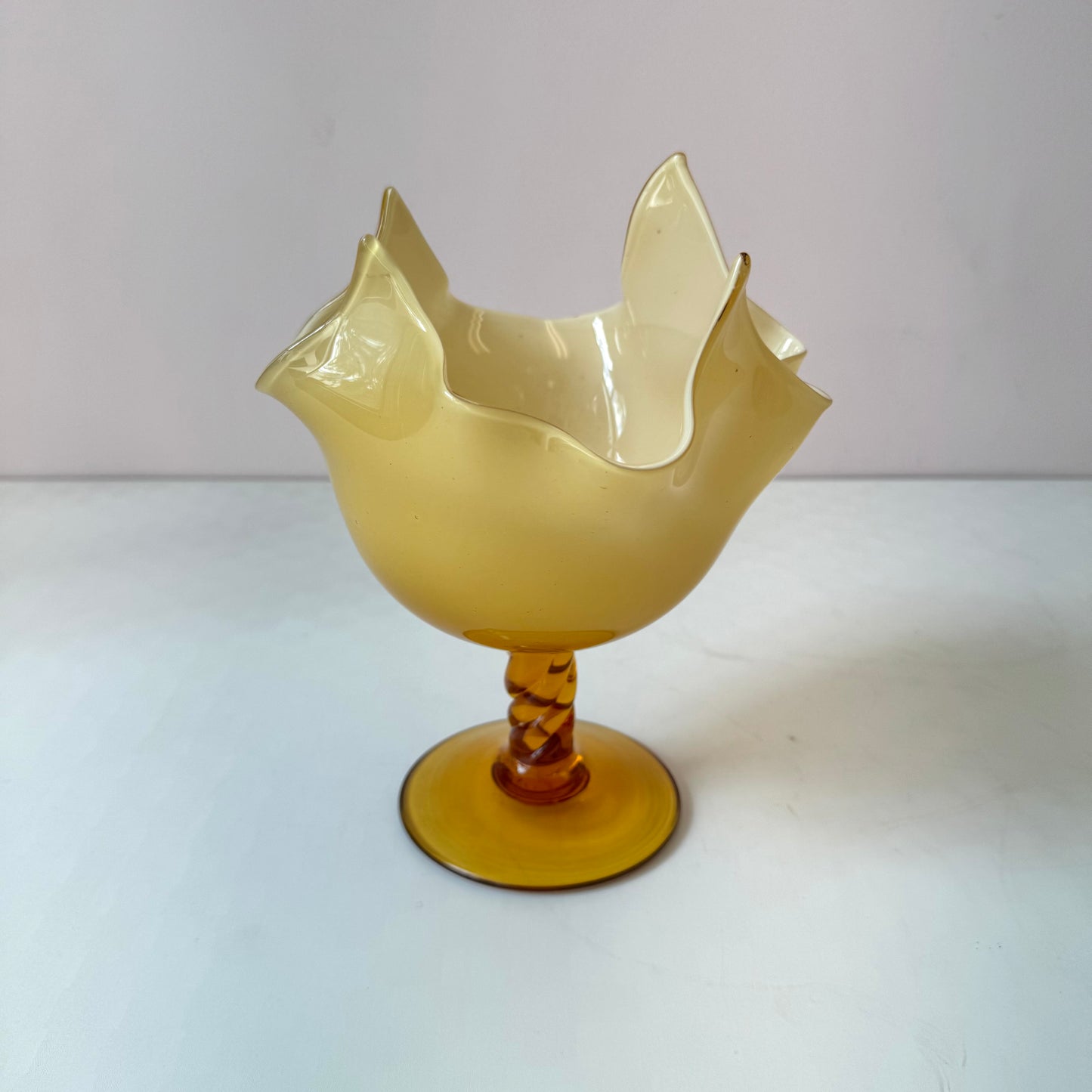 Vintage Fazzoletto “Handkerchief” Handblown Glass Candy Dish/ Catch All