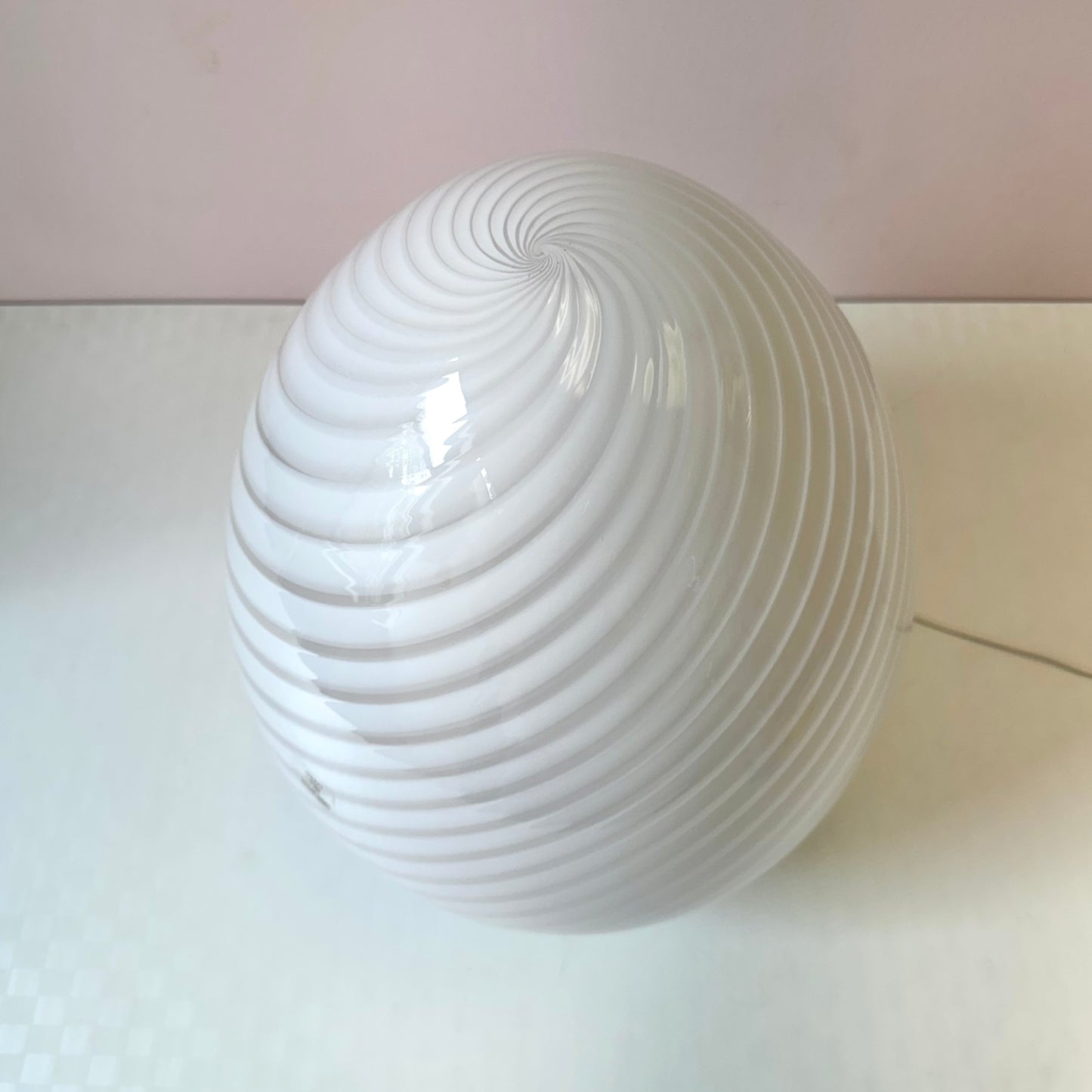 Vintage Large Vetri Murano Glass Egg Lamp