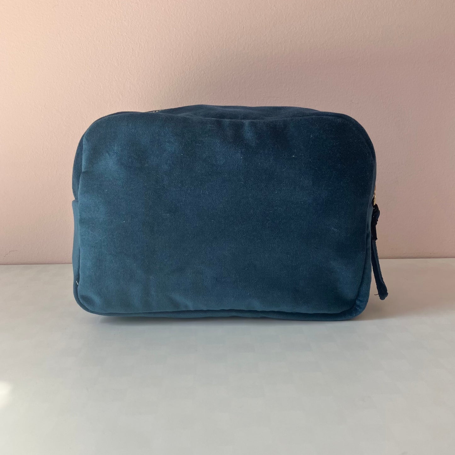 Velvet Embroidered Makeup Bag - Strawberry