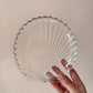 Vintage Set of 6 Glass Shell Side Plates (as is)