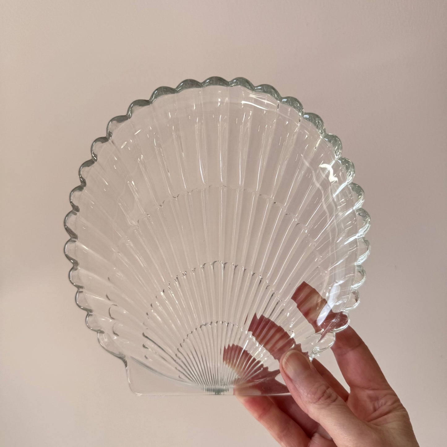 Vintage Set of 6 Glass Shell Side Plates (as is)