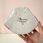 Vintage Ceramic Shell with Floral Decal Wall Pocket