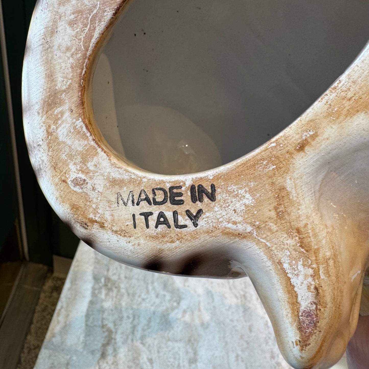 Vintage Italian Porcelain Tiger Cub Statue