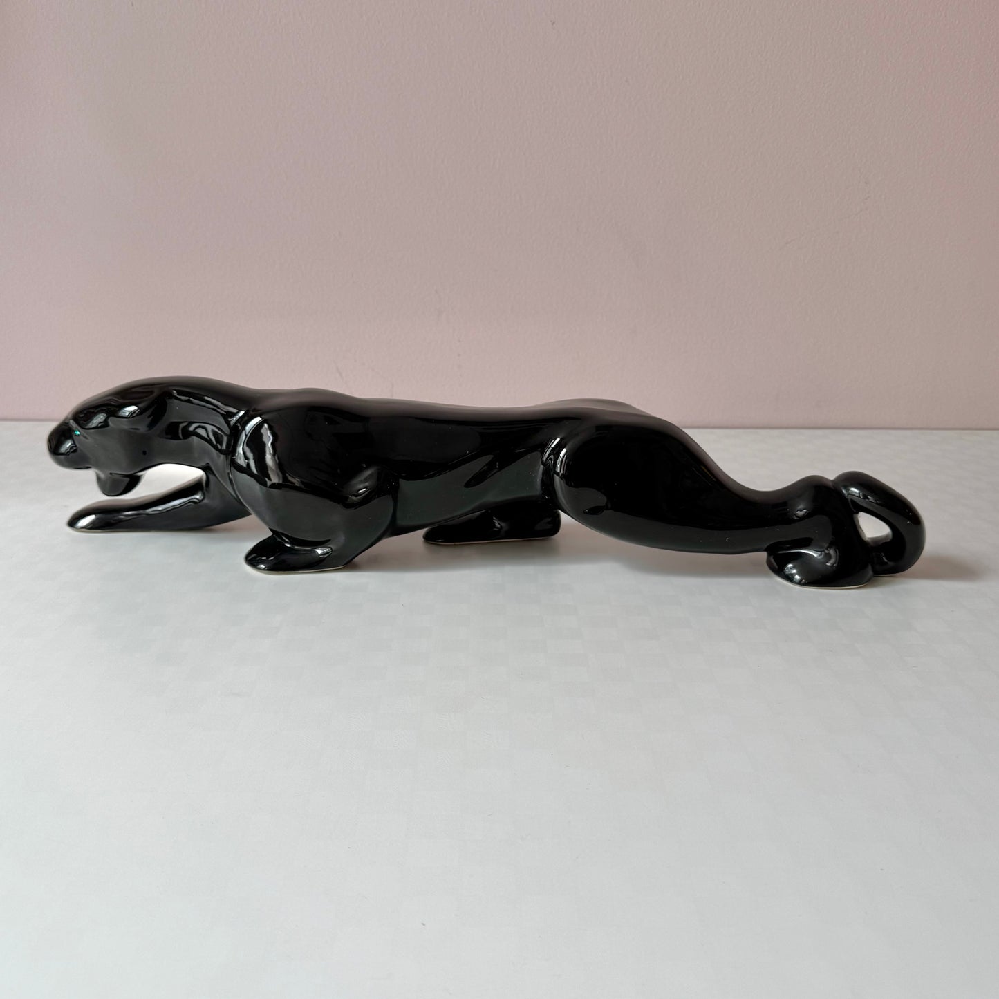 Vintage Ceramic Black Panther Statue